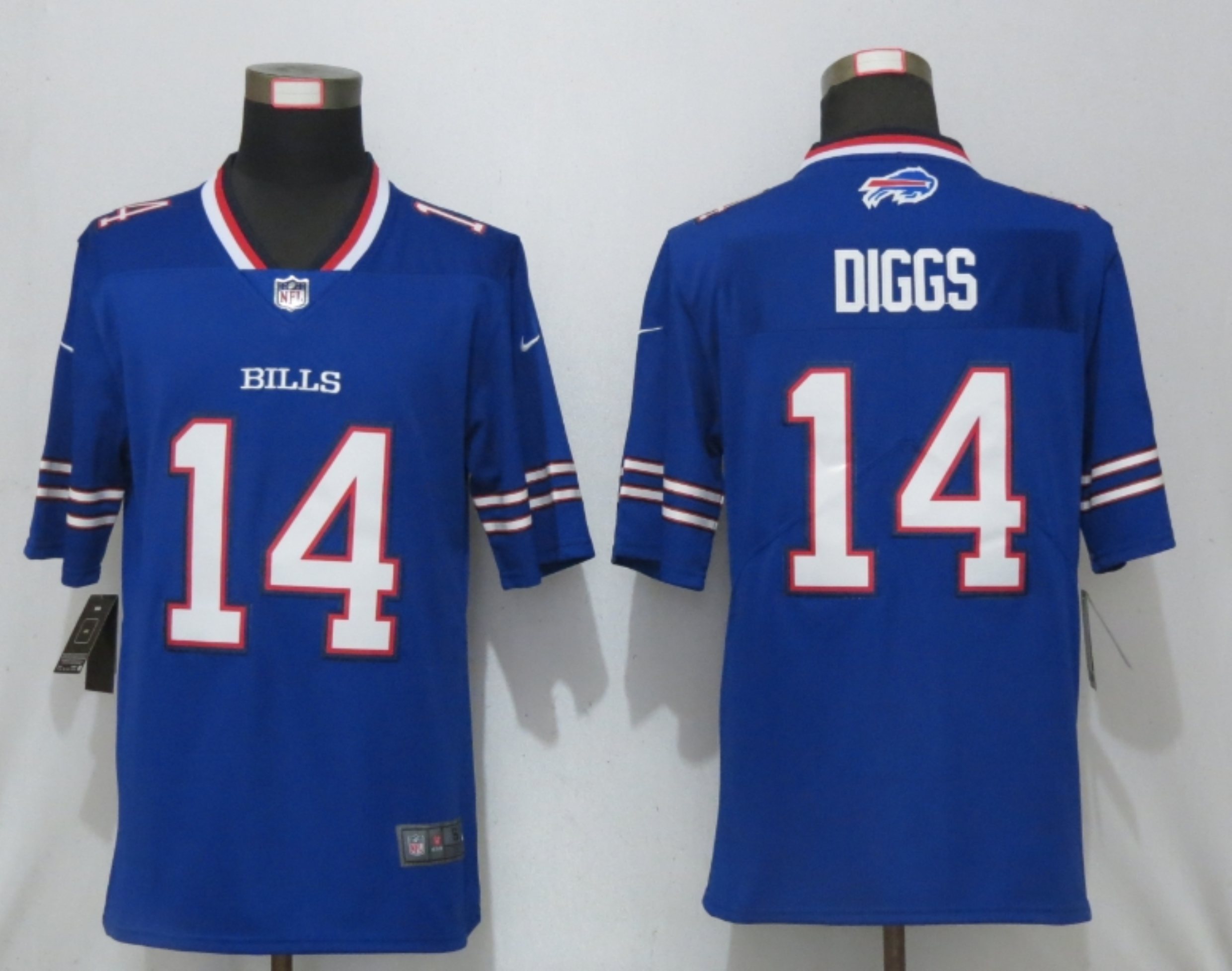 Men New Nike Buffalo Bills 14 Diggs Blue 2020 Vapor Untouchable Limited Playe